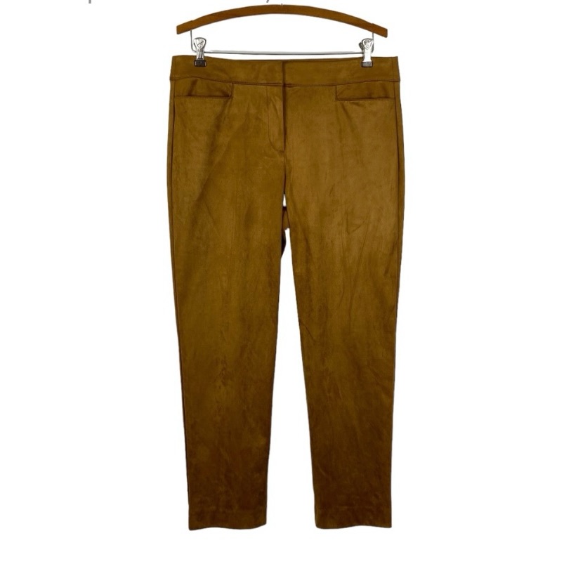 Loft Faux Suede Slim Leg Pant Sz. 8 Brown